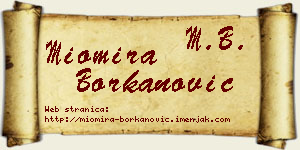 Miomira Borkanović vizit kartica